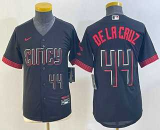 Youth Cincinnati Reds #44 Elly De La Cruz Number Black 2023 City Connect Cool Base Stitched Jersey,We sell and wholesale Youth Cincinnati Reds #44 Elly De La Cruz Number Black 2023 City Connect Cool Base Stitched Jersey on line form chian!